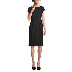 School Uniform Women's Washable Wool Piped Sheath Dress
