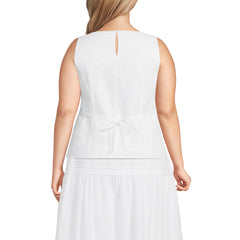 Women's Plus Size Linen Sleeveless Peplum Top