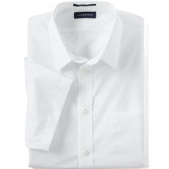 Men's Short Sleeve Straight Collar Broadcloth Shirt