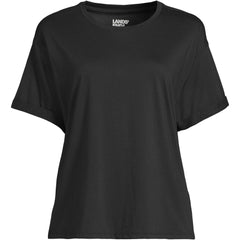 Women's Petite Oversized Supima Short Sleeve Crew Neck T-Shirt