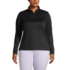 Women's Plus Size Textured Quarter Zip Pullover