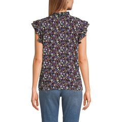 Women's Chiffon Tie Neck Ruffle Shirt