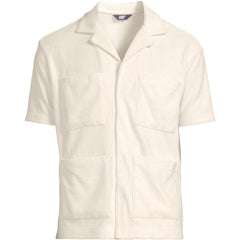 Men's Short Sleeve Textured Terry Camp Collar