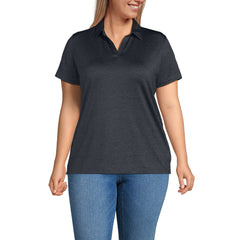 School Uniform Women's Plus Rapid Dry Short Sleeve Space Dye Sport Neck Polo Shirt