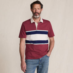 Men's Tall Short Sleeve Lightweight Slub Rugby Polo