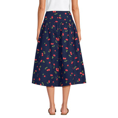 Women's Poplin Drop Waist Midi Skirt - Set Bottom