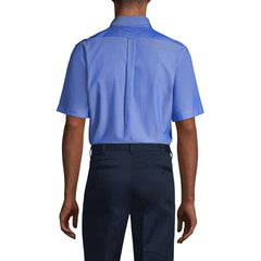 School Uniform Men's Short Sleeve No Iron Pinpoint Dress Shirt