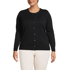 Women's Plus Size Fine Gauge Cotton Cardigan Sweater