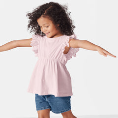 Girls Short Sleeve Peplum Top