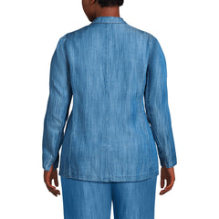 Women's Plus Size Indigo TENCEL TM Fiber Relaxed Blazer