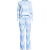 Women's Plus Size Knit 2 Piece Pajama Set - Long Sleeve Top and Pants