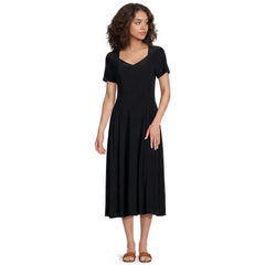 Women's Silky Knit Sweetheart Midi Dress