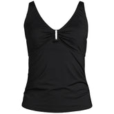 Women's Shirred V-neck Tankini Swimsuit Top