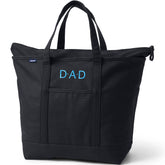 Extra Large Solid Color 5 Pocket Zip Top Canvas Tote Bag