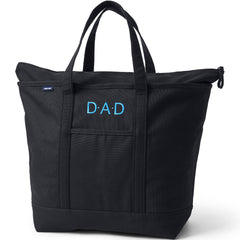 Extra Large Solid Color 5 Pocket Zip Top Canvas Tote Bag