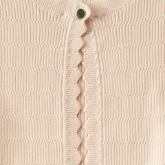 Women's Ribbed Scallop Cardigan Sweater - Set Top