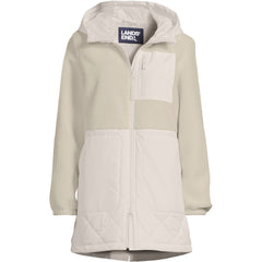 Women's Plus Size Sherpa Fleece Quilted Mixed Media Parka