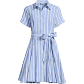 Women's Plus Size Linen Blend Button Front Dress with Godets
