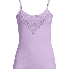 Women's Variegated Micro Rib Lace Trim Cami