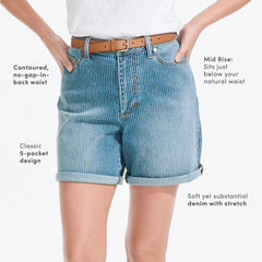 Women's Plus Size Soft Denim Mid Rise 7" Jean Shorts