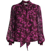Women's Plus Size Chiffon Removable Tie Neck Blouse