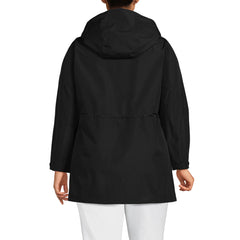 Women's Plus Waterproof Hooded Packable Rain Jacket