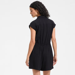 Women's Cap Sleeve Creaseless Button-Down Romper