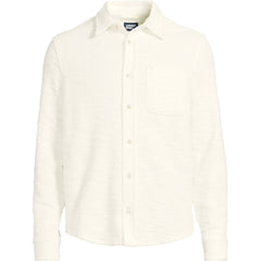 Men's Long Sleeve Knit Boucle Button Through Shirt