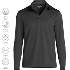 School Uniform Men's Rapid Dry Long Sleeve Modern Fit Polo