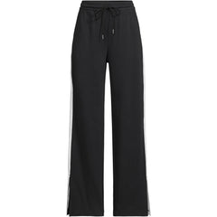 Women's Petite Sport Knit High Rise Relaxed Straight Leg Side Stripe Pants