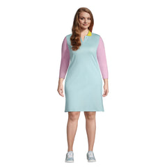 Women's Plus Size Supima Cotton 3/4 Sleeve Polo Dress