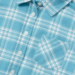Girls Long Sleeve Cropped Flannel Shirt