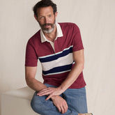Men's Tall Short Sleeve Lightweight Slub Rugby Polo