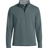 Men's Long Sleeve Herringbone Textured Quarter Zip