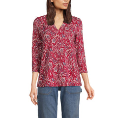 Women's 3/4 Sleeve Light Weight Jersey V-neck Top