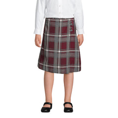 Girls Slim Plaid A-line Skirt Below the Knee