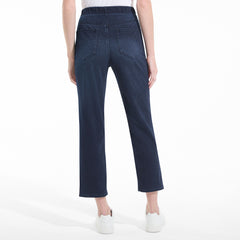 Women's Starfish High Rise Knit Denim Straight Crop Jeans
