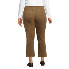 Women's Plus Size High Rise Corduroy Kick Crop Pants