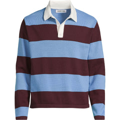 Men's Long Sleeve Cotton Rugby Sweater Polo
