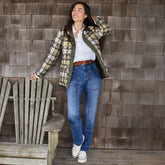 Women's Tall Soft Denim High Rise Rail Straight Leg Utility Jeans