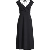 Women's Petite Cotton Modal Off the Shoulder Wrap Midi Dress