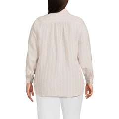 Women's Plus Size Linen Long Sleeve Feminine Shirt