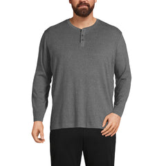 Men's Big and Tall Knit Rib Pajama Henley