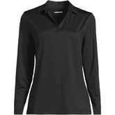 School Uniform Women's Plus Rapid Dry Long Sleeve Sport Collar Polo