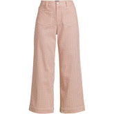 Women's Printed Twill High Rise 5 Pocket Wide Leg Crop Pants