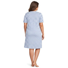 Women's Plus Size Cotton Interlock Short Sleeve Knee Length Gown
