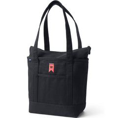 Medium Solid Color 5 Pocket Zip Top Long Handle Canvas Tote Bag