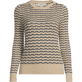 Women's Petite Cotton Viscose Button Shoulder Modern Crew Sweater