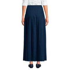 Girls Solid Pleated Skirt Ankle Length