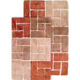 Chesapeake Berkeley Brick Pattern Cotton Anti Skid 2 Piece Bath Rug Set